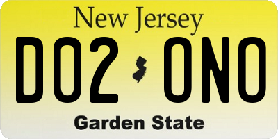 NJ license plate D02ONO