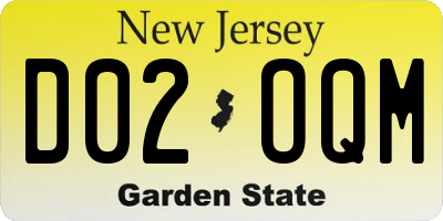 NJ license plate D02OQM