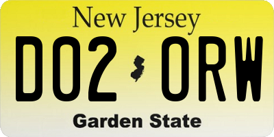 NJ license plate D02ORW
