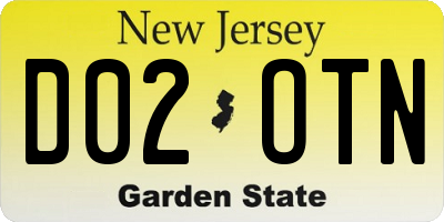 NJ license plate D02OTN