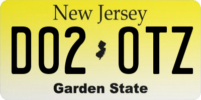 NJ license plate D02OTZ