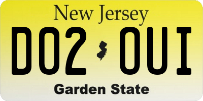 NJ license plate D02OUI