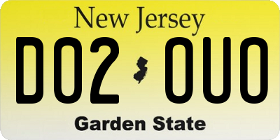 NJ license plate D02OUO