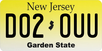 NJ license plate D02OUU