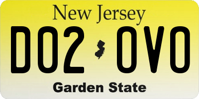 NJ license plate D02OVO