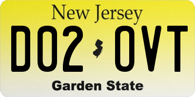 NJ license plate D02OVT