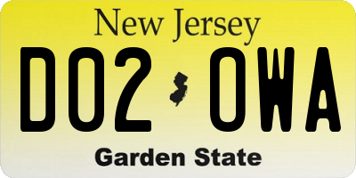 NJ license plate D02OWA