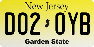 NJ license plate D02OYB