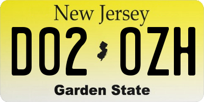 NJ license plate D02OZH
