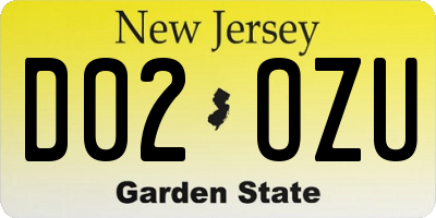 NJ license plate D02OZU