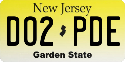 NJ license plate D02PDE