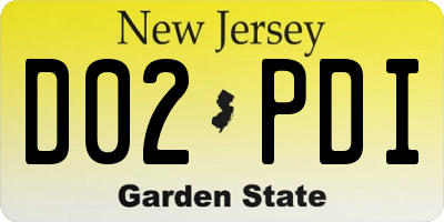 NJ license plate D02PDI