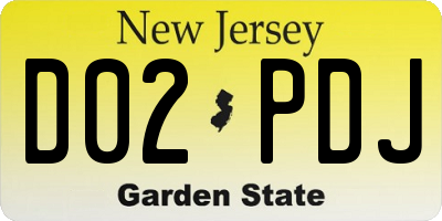 NJ license plate D02PDJ