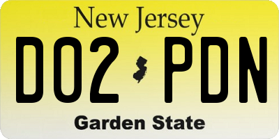 NJ license plate D02PDN