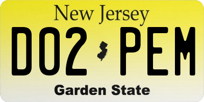 NJ license plate D02PEM