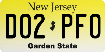 NJ license plate D02PFO