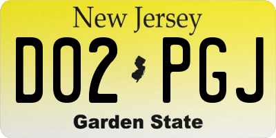 NJ license plate D02PGJ
