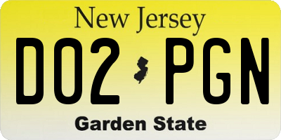 NJ license plate D02PGN