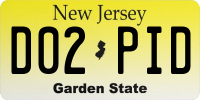 NJ license plate D02PID