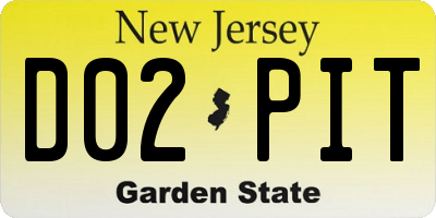 NJ license plate D02PIT
