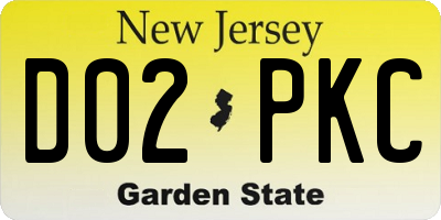 NJ license plate D02PKC