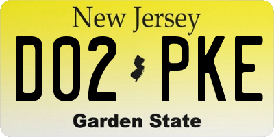 NJ license plate D02PKE