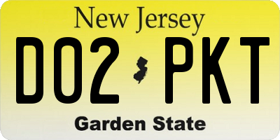 NJ license plate D02PKT