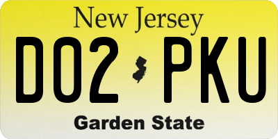 NJ license plate D02PKU