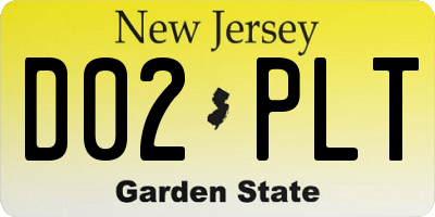 NJ license plate D02PLT