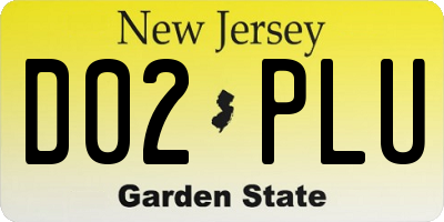 NJ license plate D02PLU