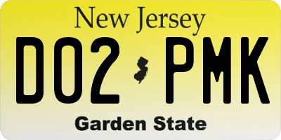NJ license plate D02PMK