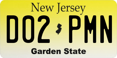 NJ license plate D02PMN