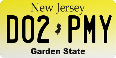 NJ license plate D02PMY