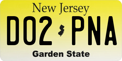 NJ license plate D02PNA