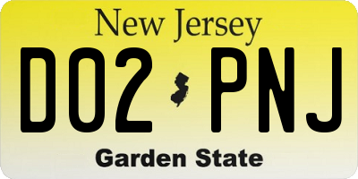 NJ license plate D02PNJ