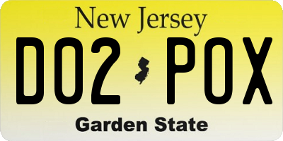 NJ license plate D02POX