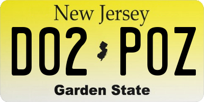 NJ license plate D02POZ