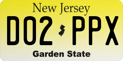 NJ license plate D02PPX
