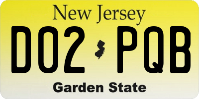 NJ license plate D02PQB