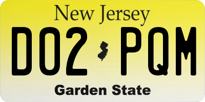 NJ license plate D02PQM