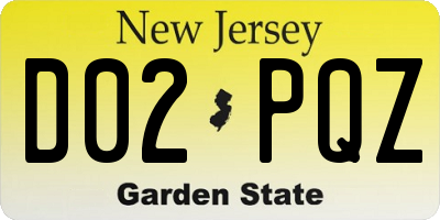 NJ license plate D02PQZ