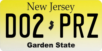 NJ license plate D02PRZ