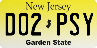 NJ license plate D02PSY