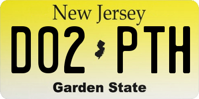 NJ license plate D02PTH