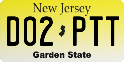 NJ license plate D02PTT