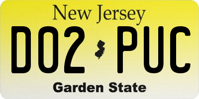 NJ license plate D02PUC