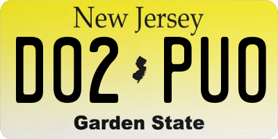 NJ license plate D02PUO