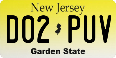 NJ license plate D02PUV