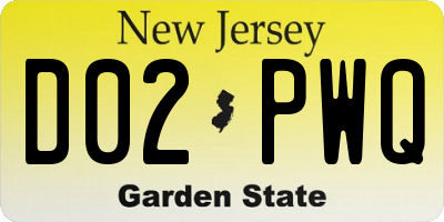 NJ license plate D02PWQ
