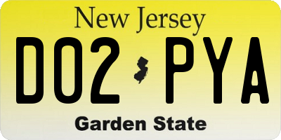 NJ license plate D02PYA